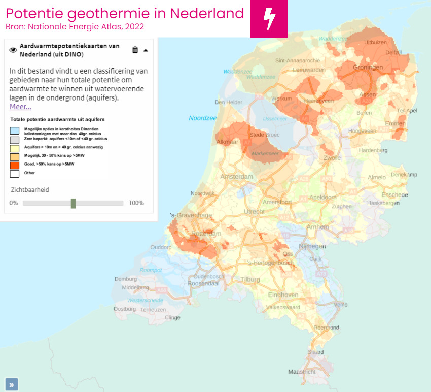 Potentie geothermie in Nederland in 2022